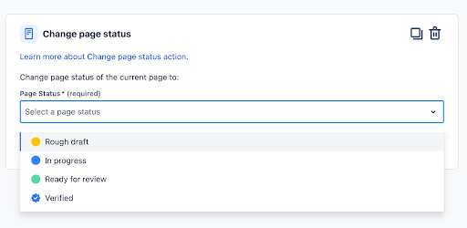 Change page status